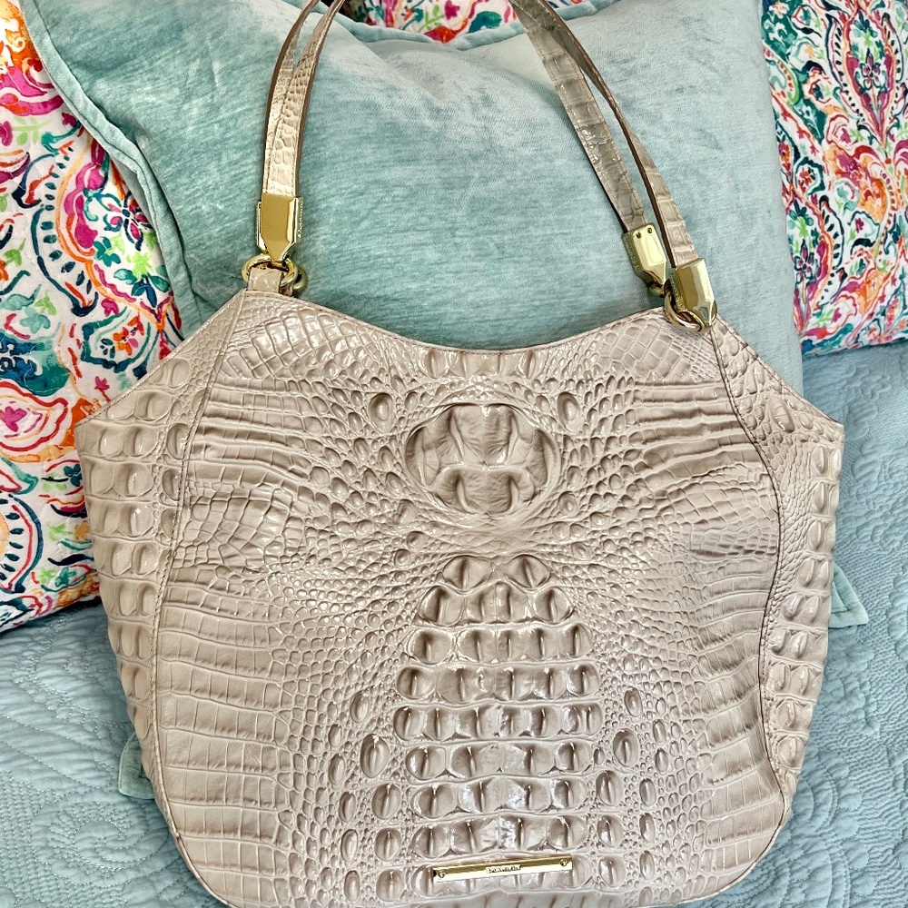 Brahmin Marianna Satchel in Champagne
